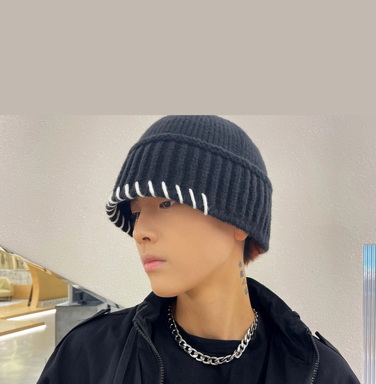 Chunky Knit Cuffed Beanie