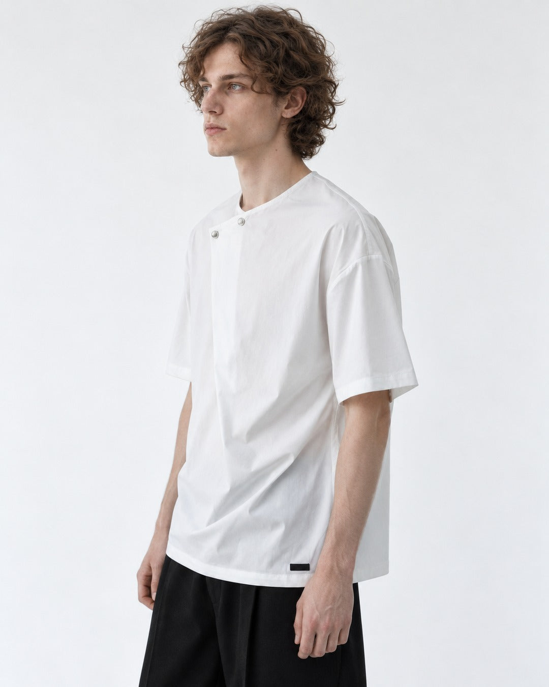 Tee with Snap Collar Detail