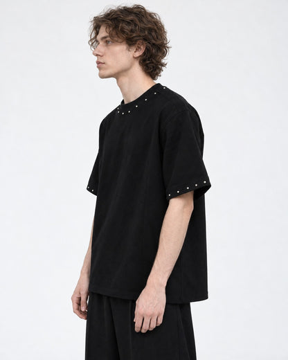 Metal Bead Trim T-Shirt
