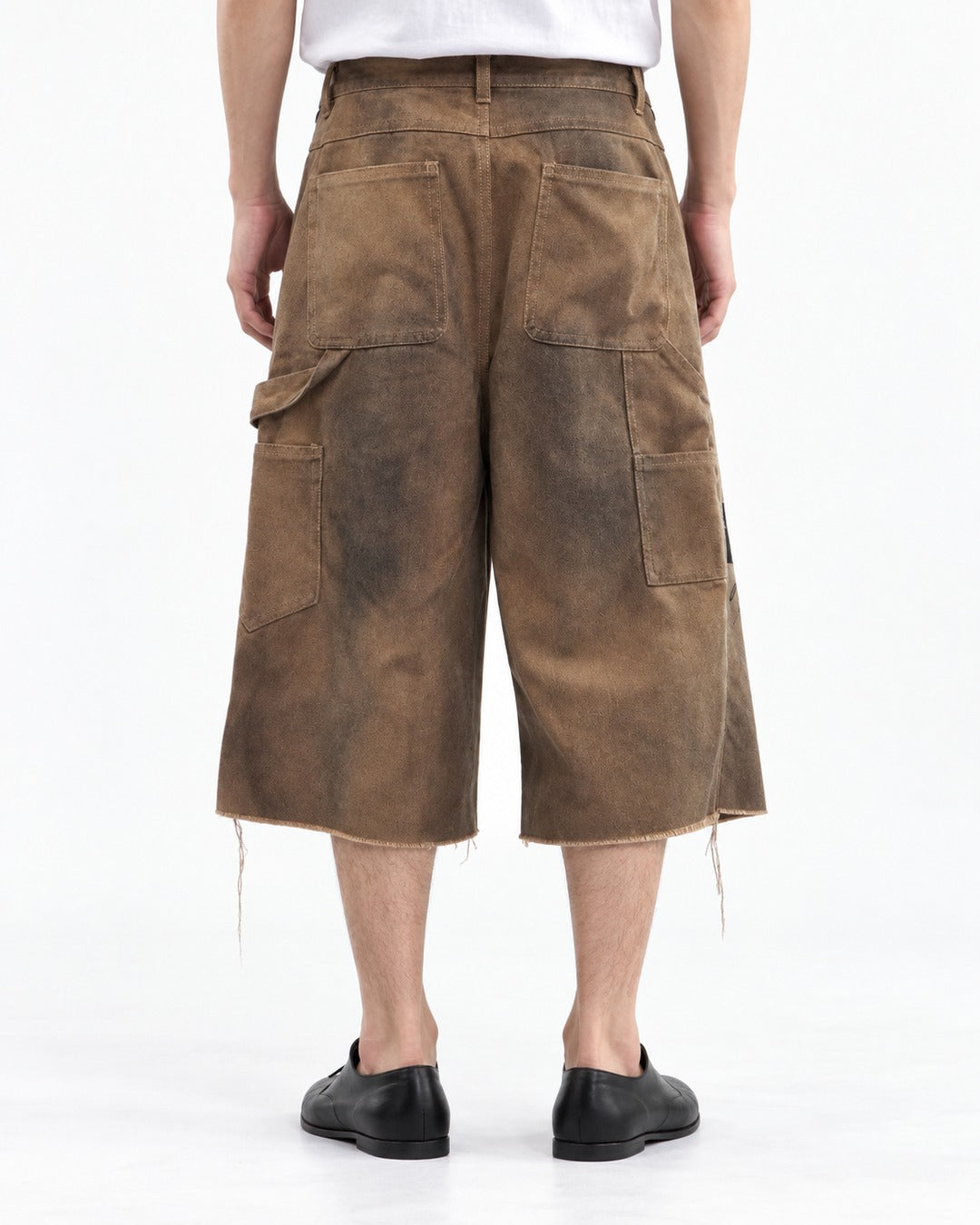 Distressed Graffiti Denim Shorts