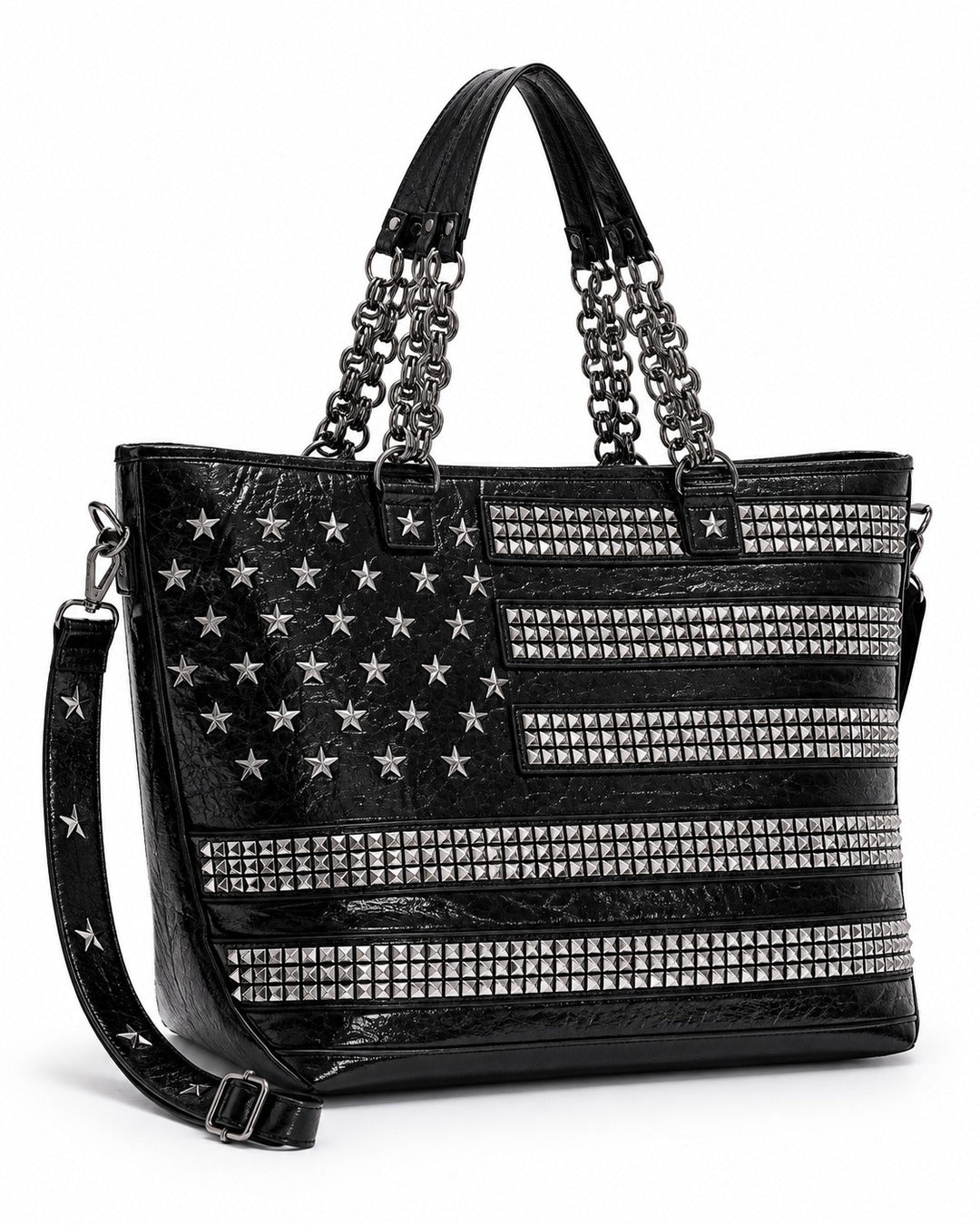 Star Stud Chain Tote Bag