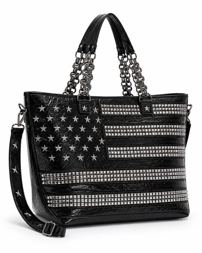 Star Stud Chain Tote Bag