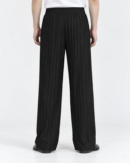 Pleated Drawstring Wide-Leg Pants