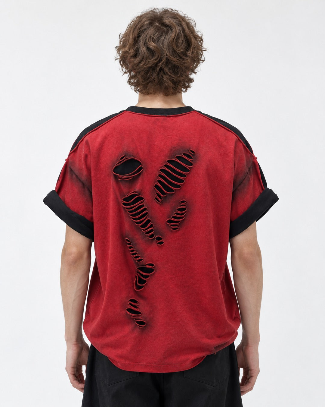 Slashed Colorblock Oversized Tee