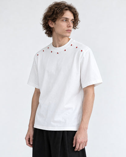 Red Gem Neckline T-Shirt