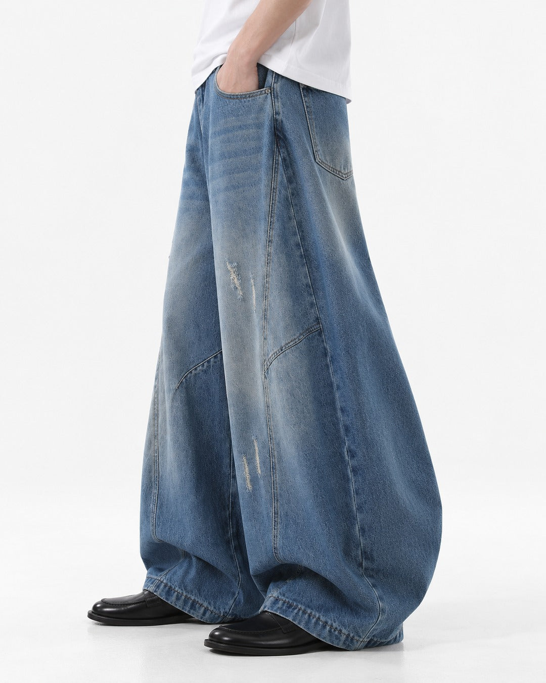 Faded Balloon Wide-Leg Jeans
