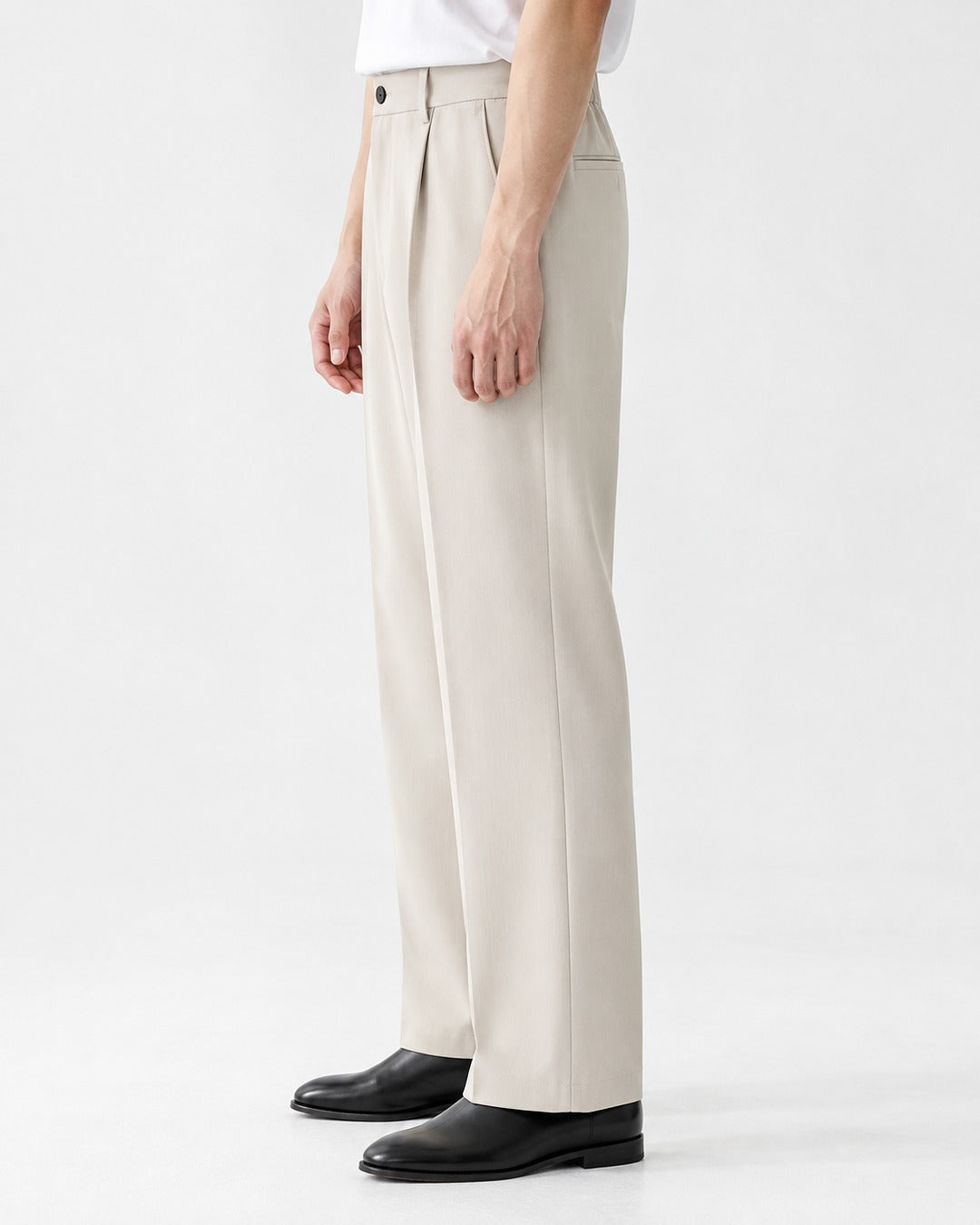 Pleated Wide-Leg Dress Pants