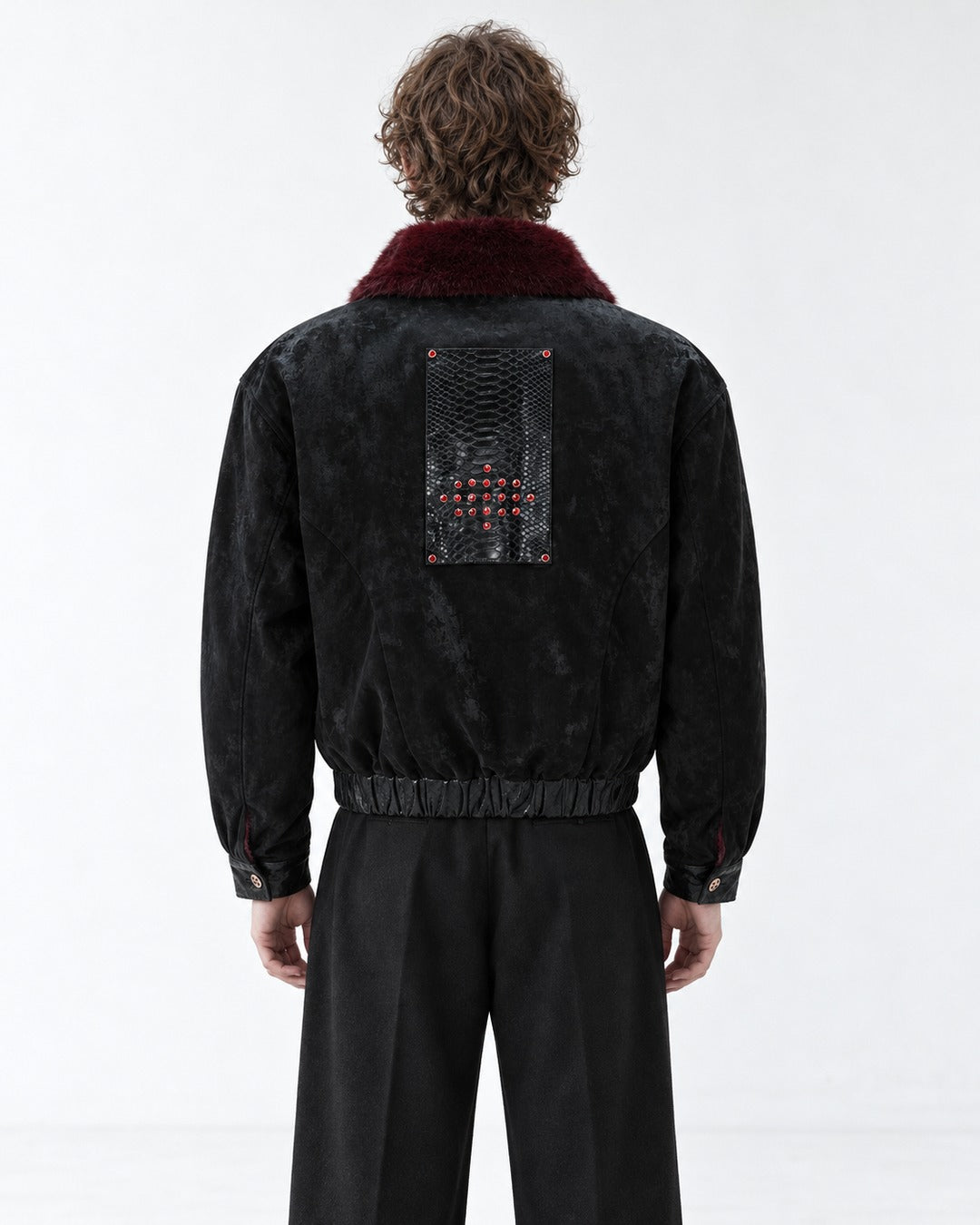 Fur Collar Embossed Jacket