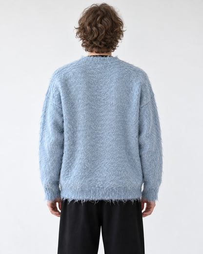 Sky Blue Shaggy Toggle Cardigan