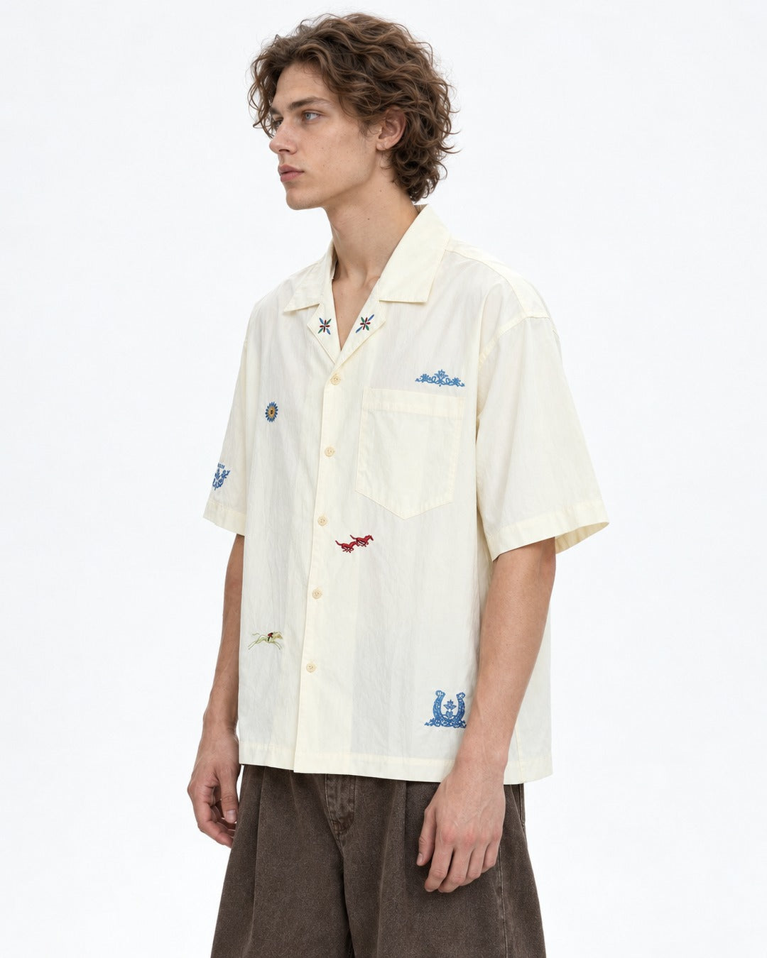 Camp Collar Embroidered Shirt