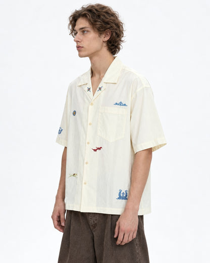 Camp Collar Embroidered Shirt