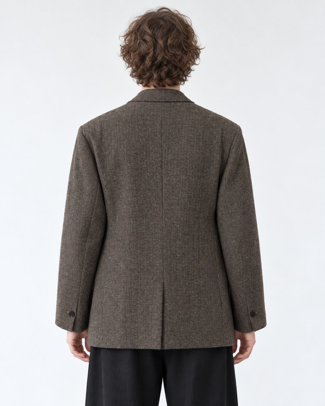Herringbone Three-Button Blazer