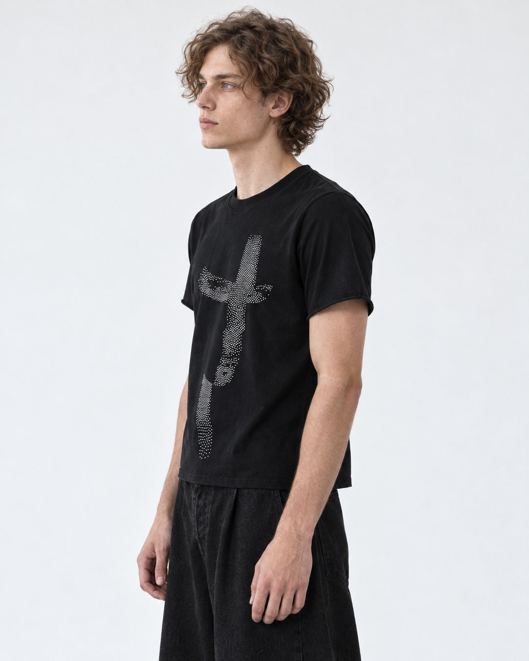 Rhinestone Cross T-Shirt