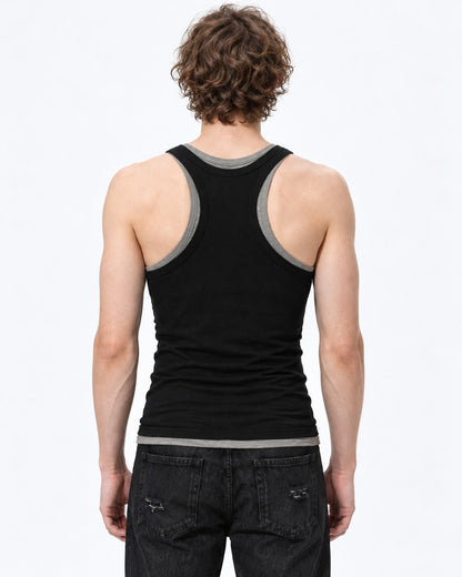 Sequin Face Graphic Layered Tank