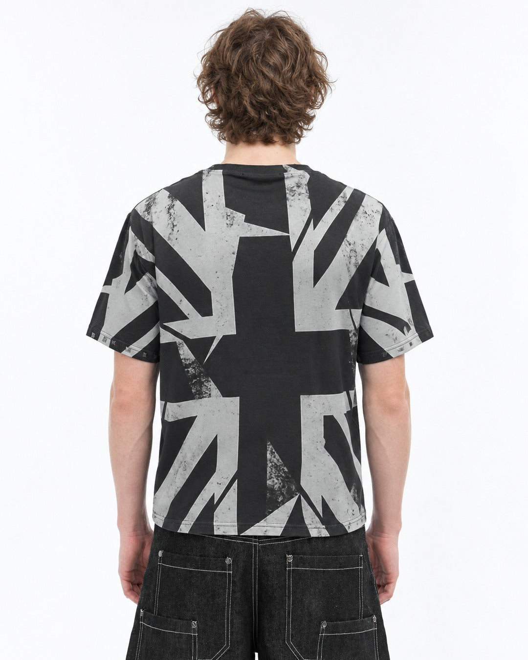 Union Jack Print Stud T-Shirt