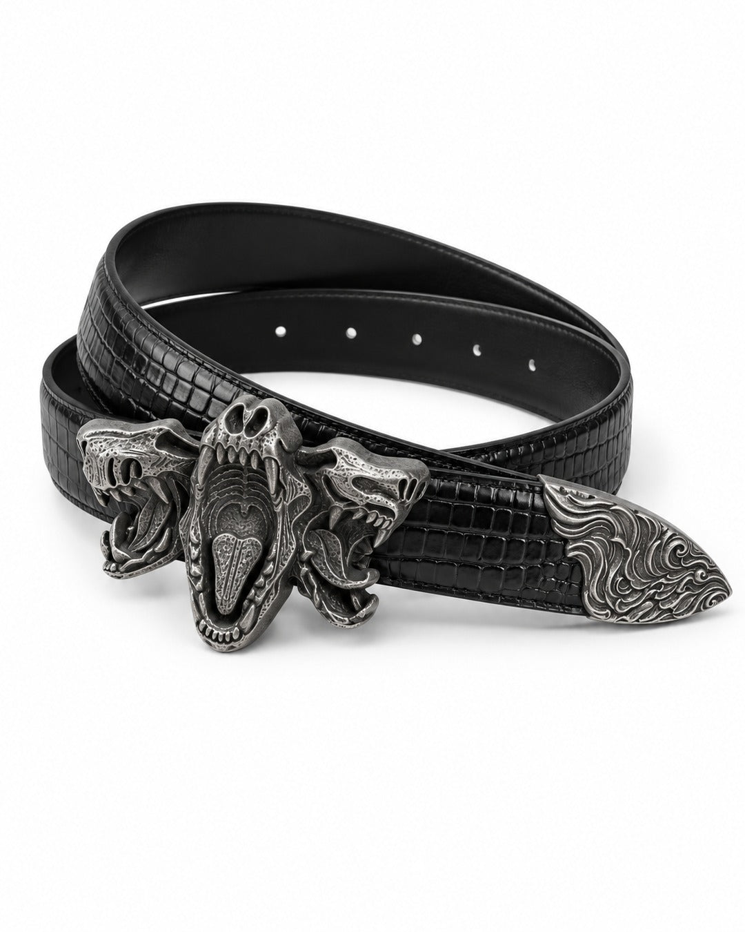 Triple Beast Head Buckle Belt