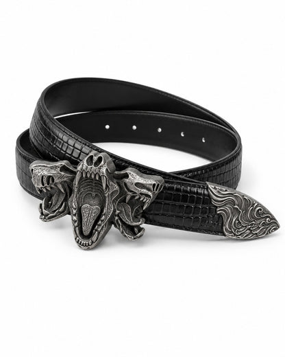 Triple Beast Head Buckle Belt