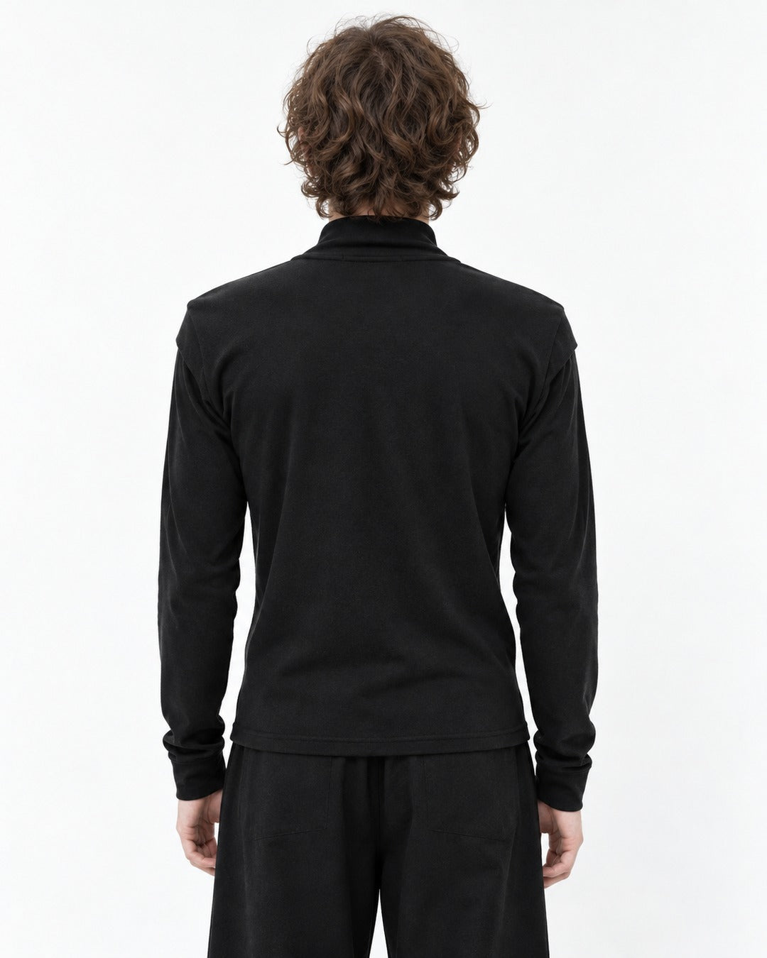 Diagonal Snap Mock Neck Top