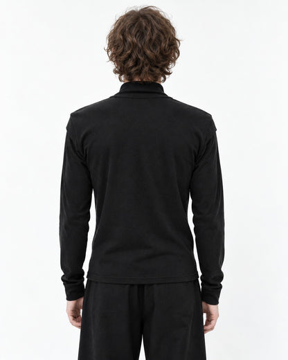 Diagonal Snap Mock Neck Top