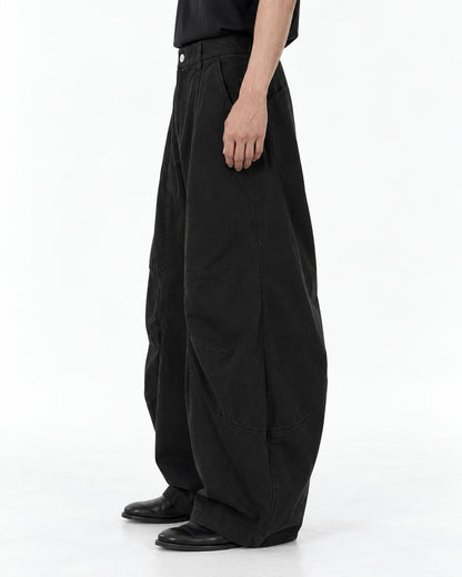 Barrel-Leg Panel Cargo Pants