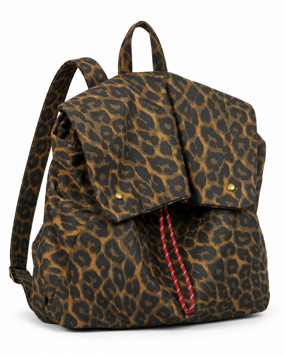 Leopard Print Flap Backpack