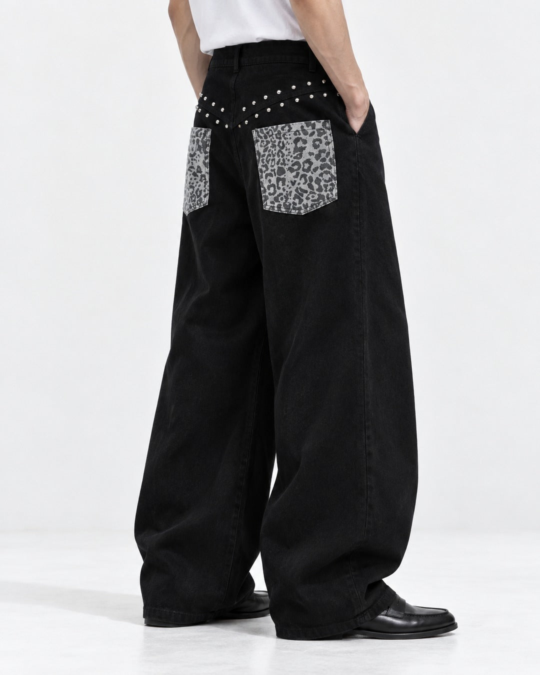 Leopard Patchwork Scimitar Jeans