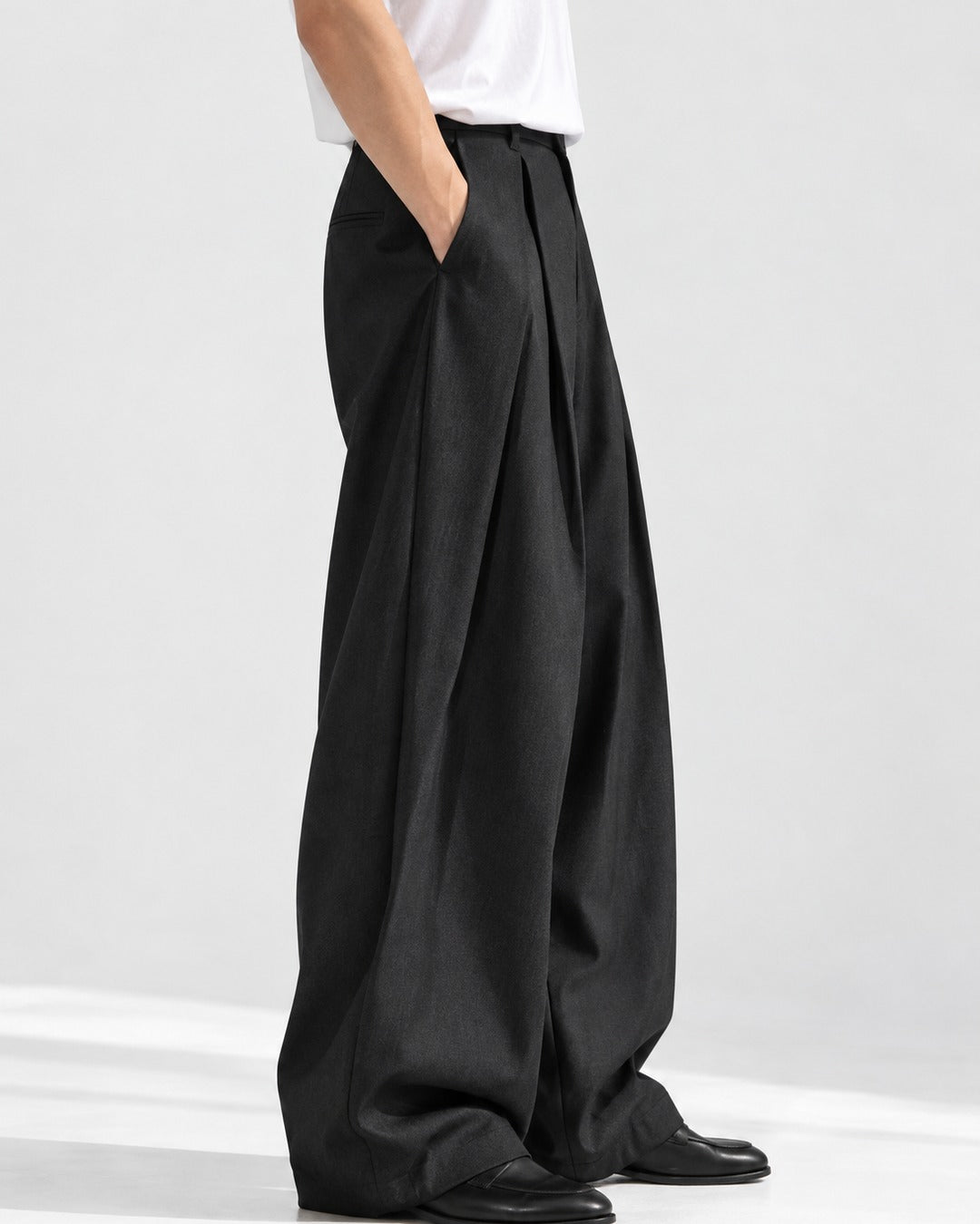Deep-Pleat Wide Trousers