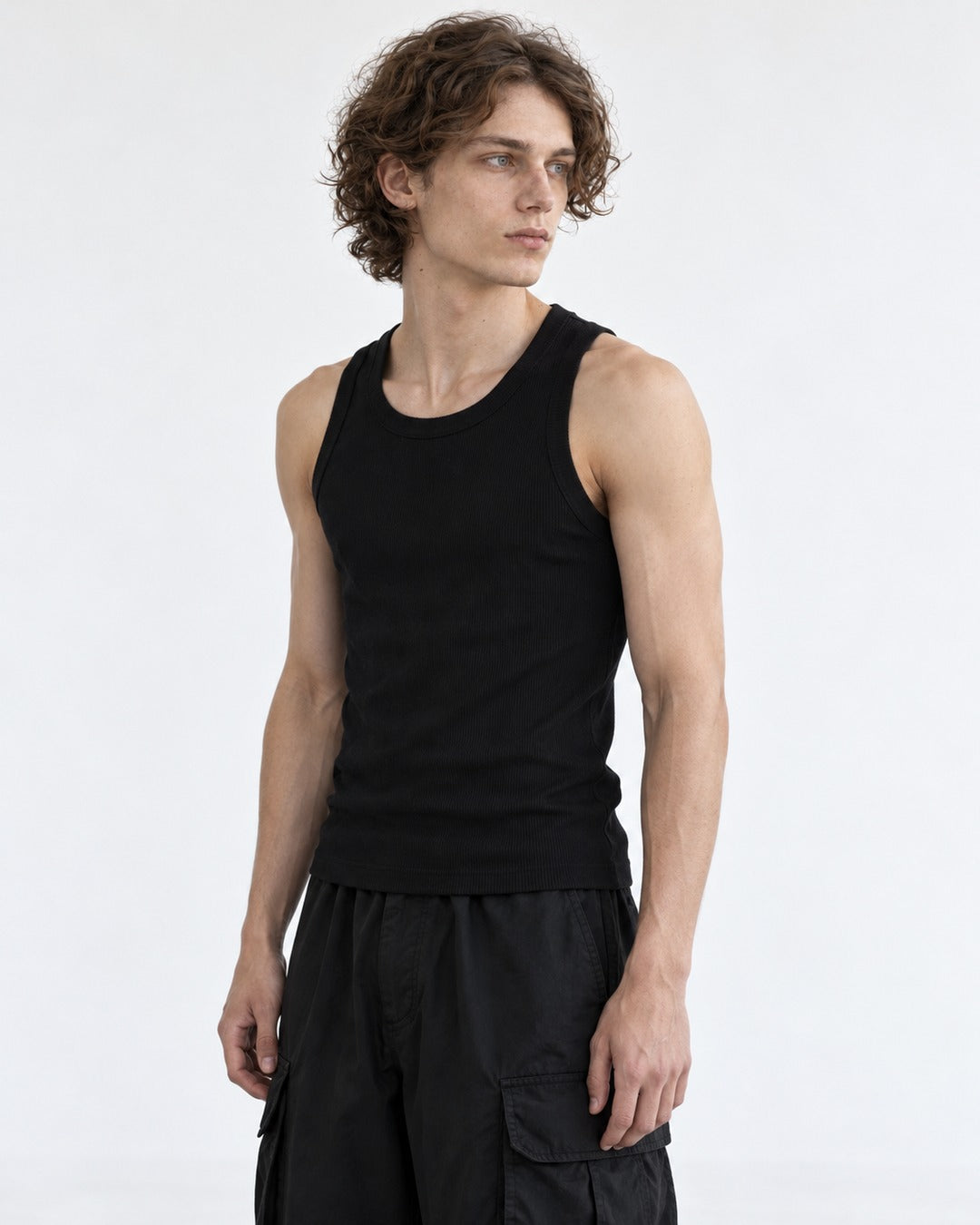 Ribbed Tank Top with Graphic Print