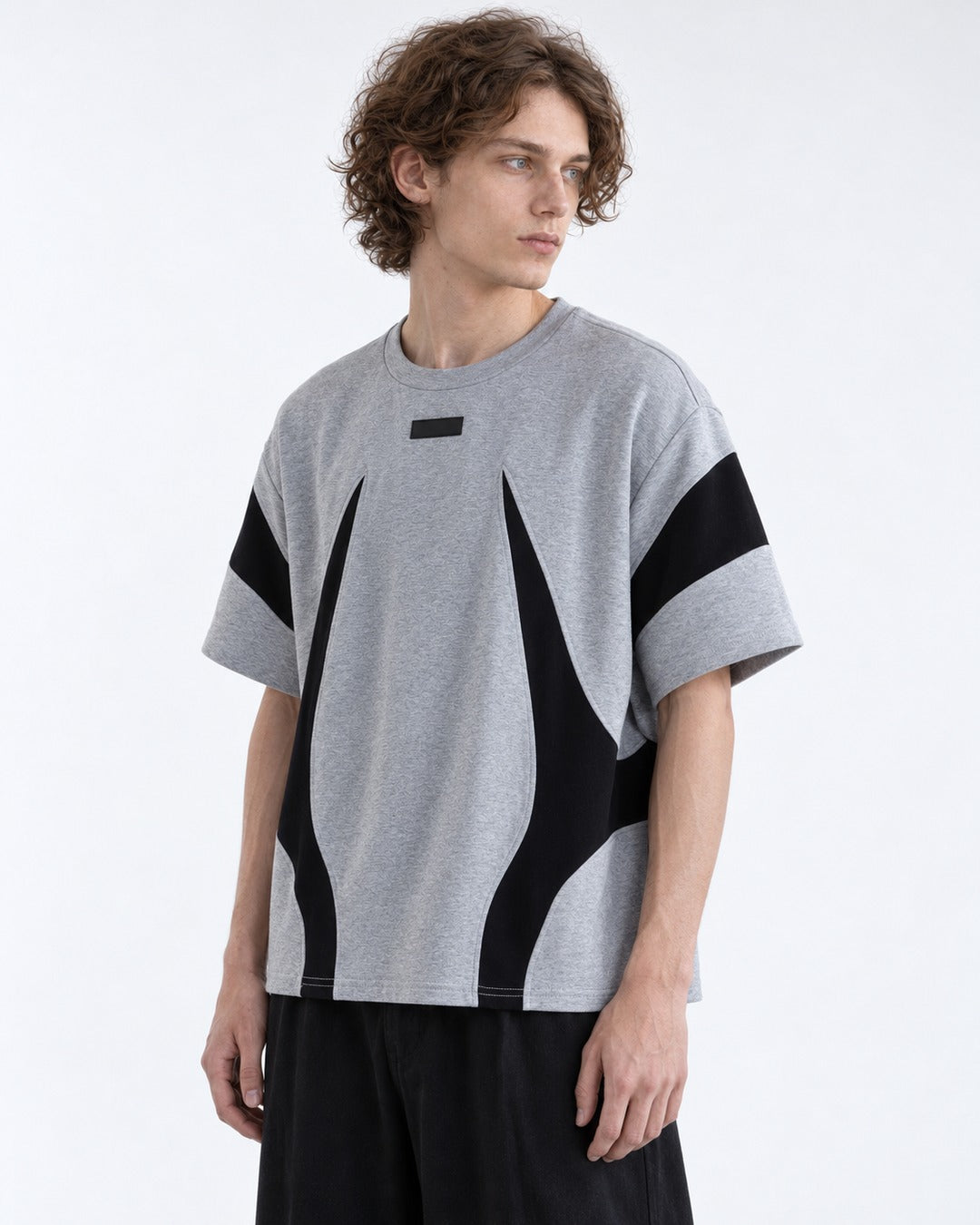 Color-Block Panel Heather Tee