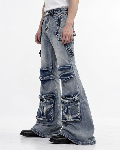 Punk Flared Denim Pants