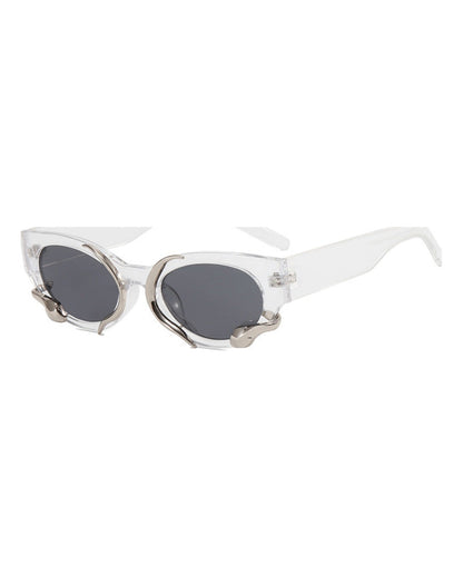 Silver Snake Oval Sunglasses