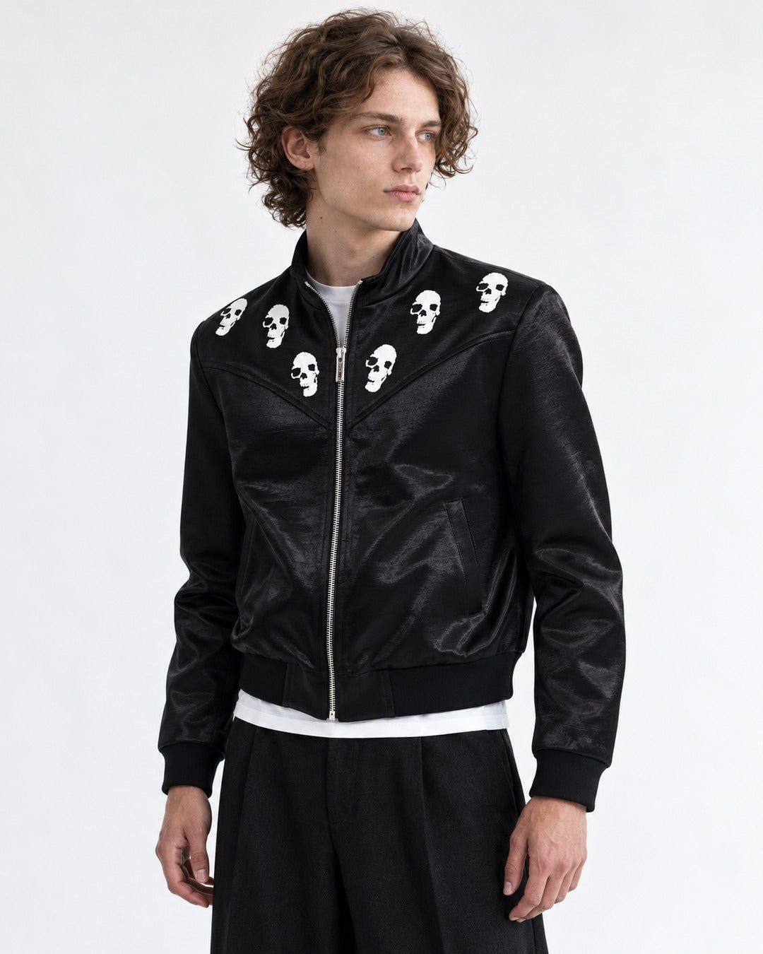 Skull Embroidered Short Jacket