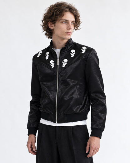 Skull Embroidered Short Jacket