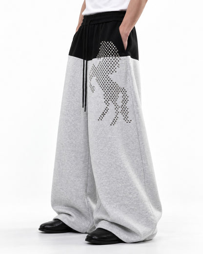 Studded Horse Wide Leg Sweatpants