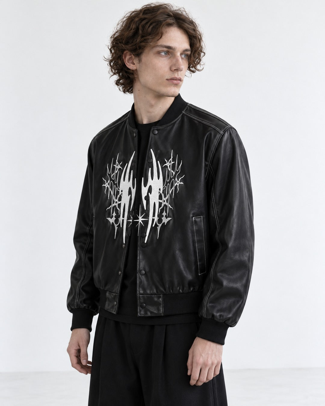 Tribal Embroidery Baseball Jacket