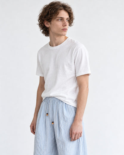 Striped Drawstring Wide Pants