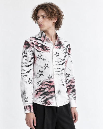 Zebra Star Print Long-Sleeve Shirt