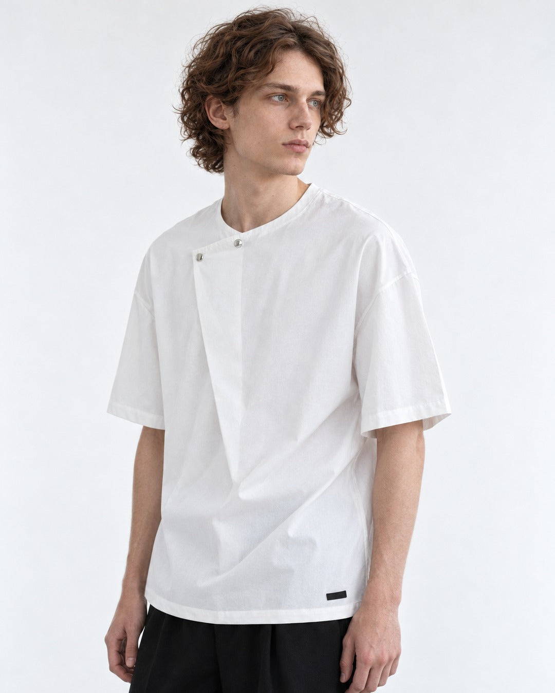 Tee with Snap Collar Detail