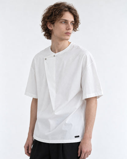 Tee with Snap Collar Detail