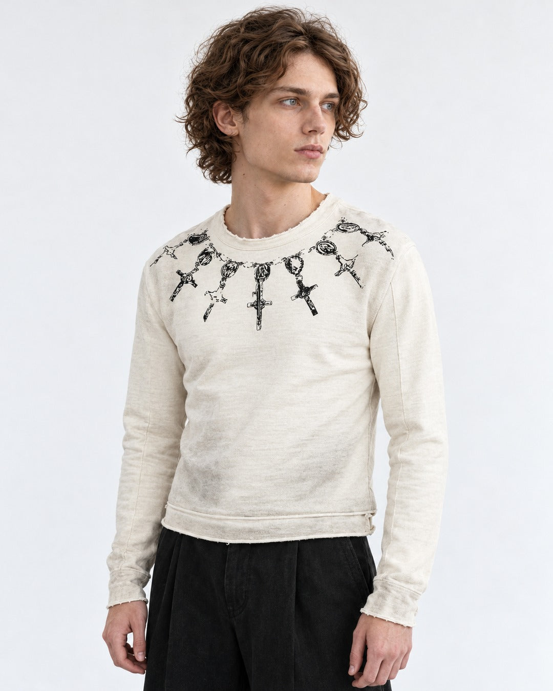 Dagger Cross Print Sweatshirt