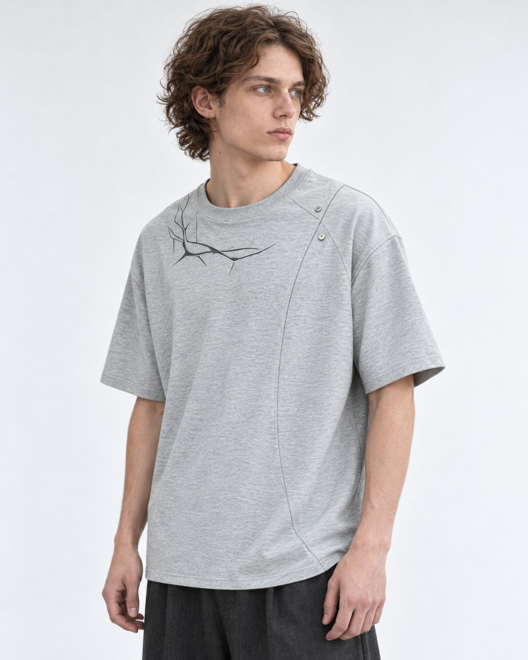 Tee with Barbed-Wire Embroidery