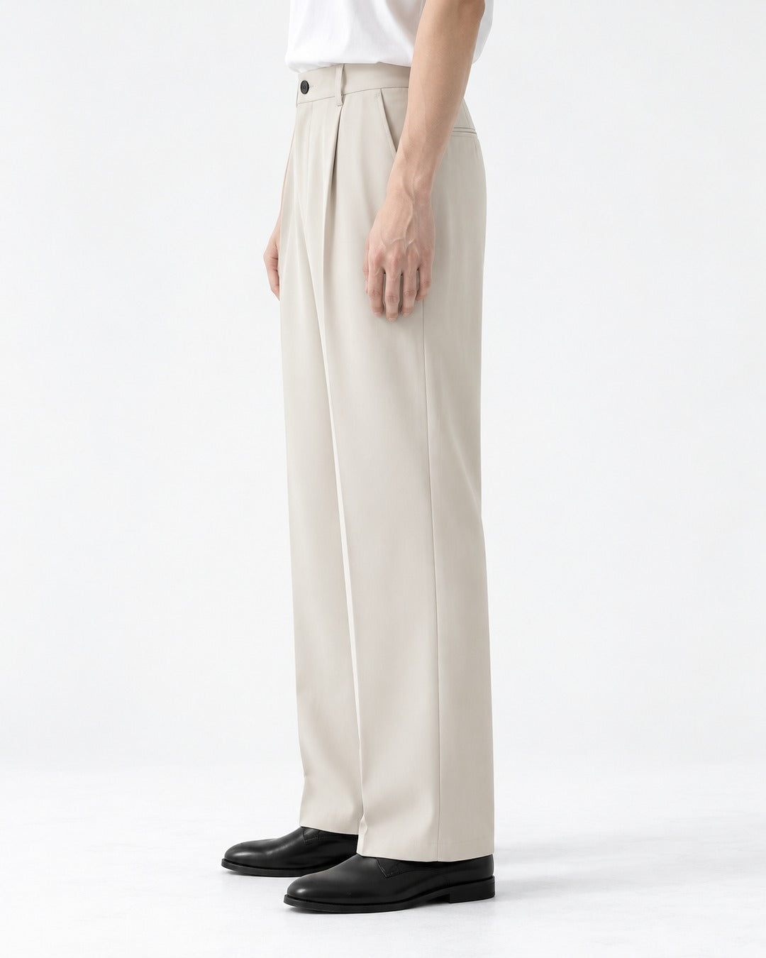Pleated Wide-Leg Dress Pants