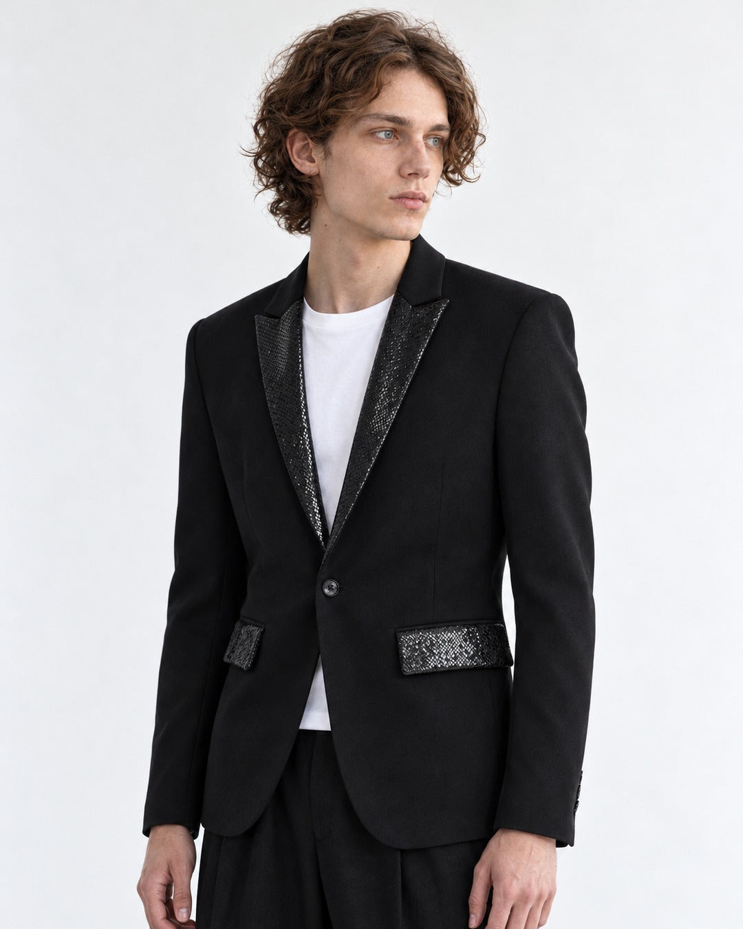 Snake Print Patchwork Suit Jacket