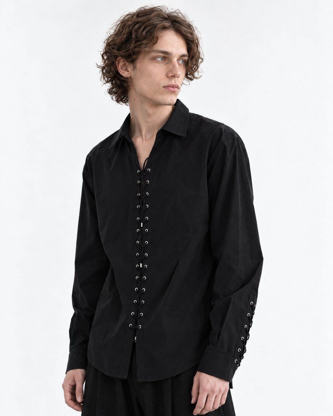Eyelet Lace-Up Shirt