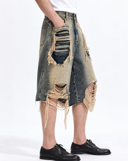 High Street Distressed Denim Shorts