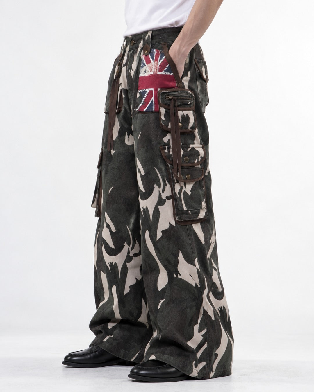 Retro Camouflage Denim Pants