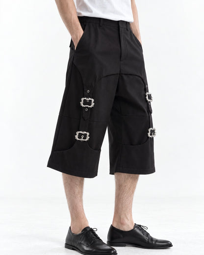 Buckle Strap Cropped Pants