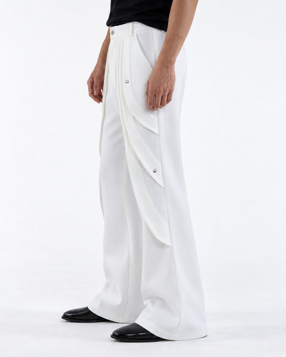 Layered Drape Panel Flared Pants