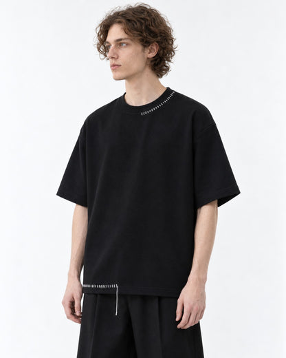 Hand-Stitched Collar and Hem Tee