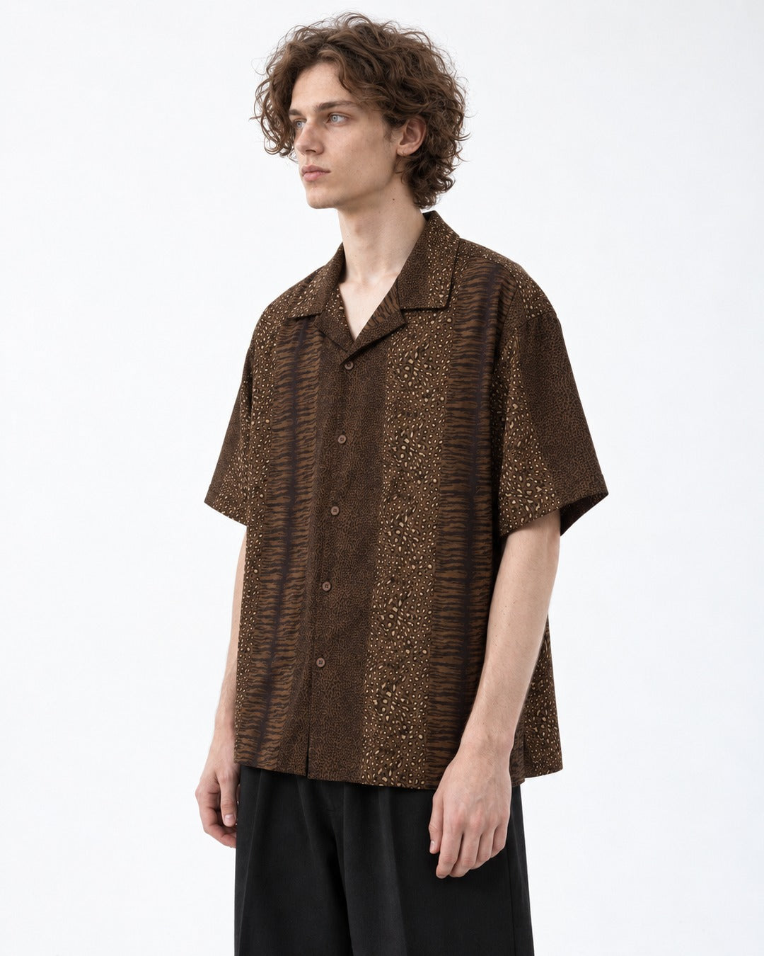 Leopard Cuban Collar Shirt